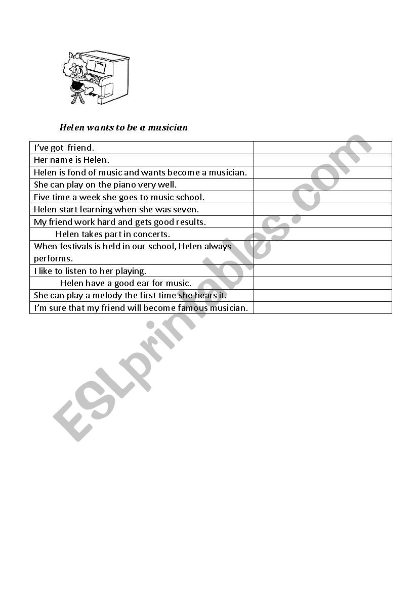 Find 10 mistakes in the text worksheet