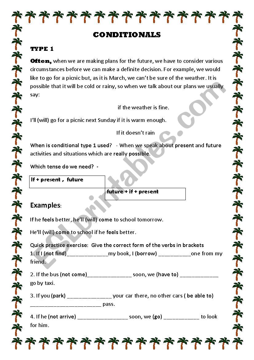 conditionals worksheet