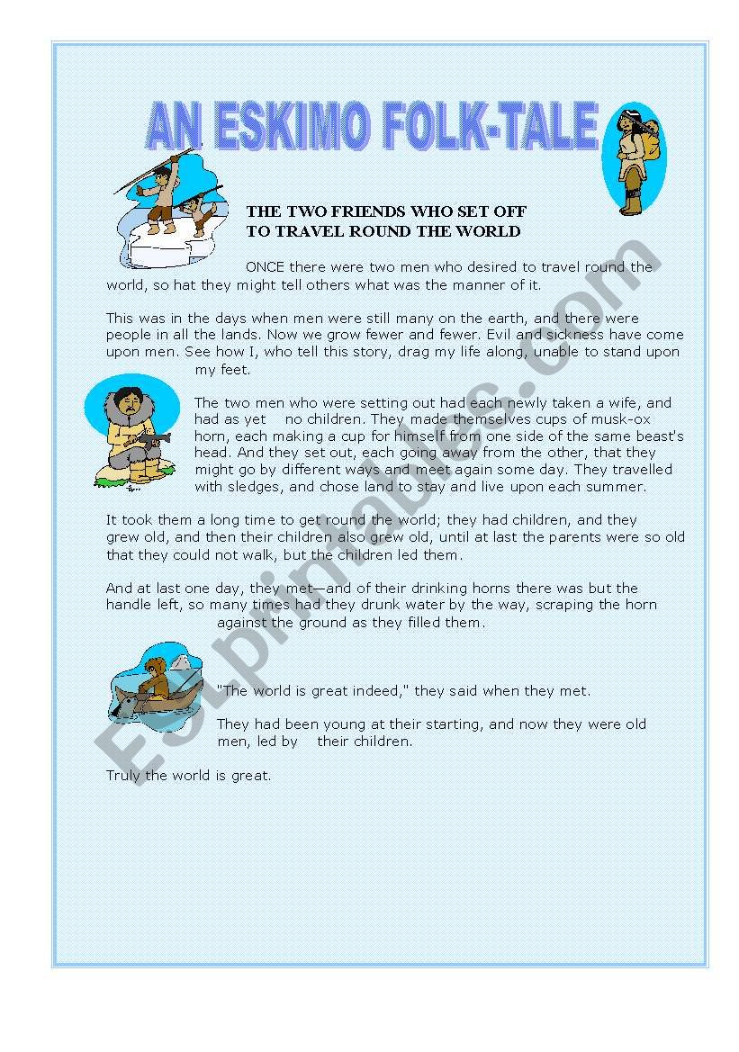 an eskimo folk tale worksheet