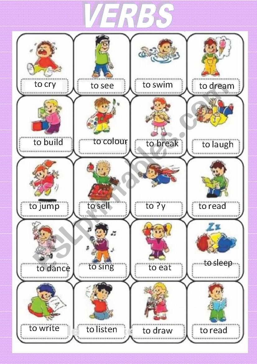 VERBS worksheet