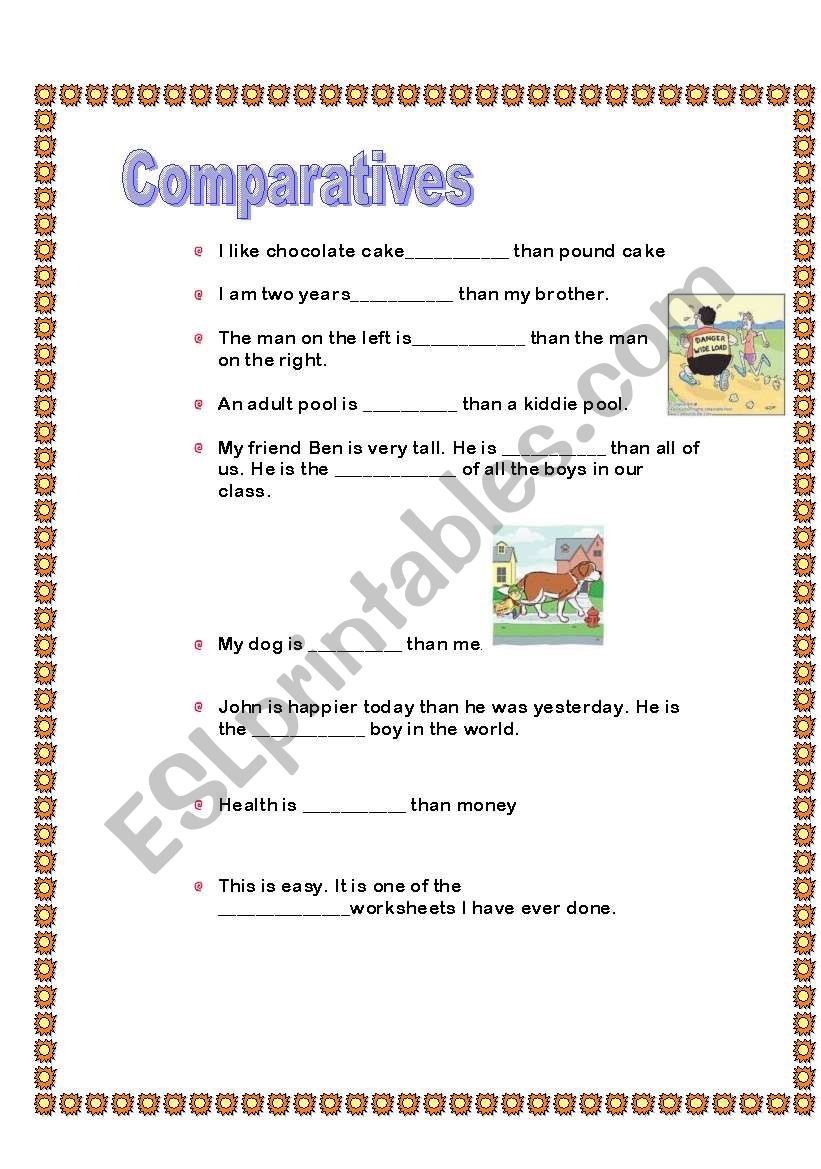 comparatives worksheet