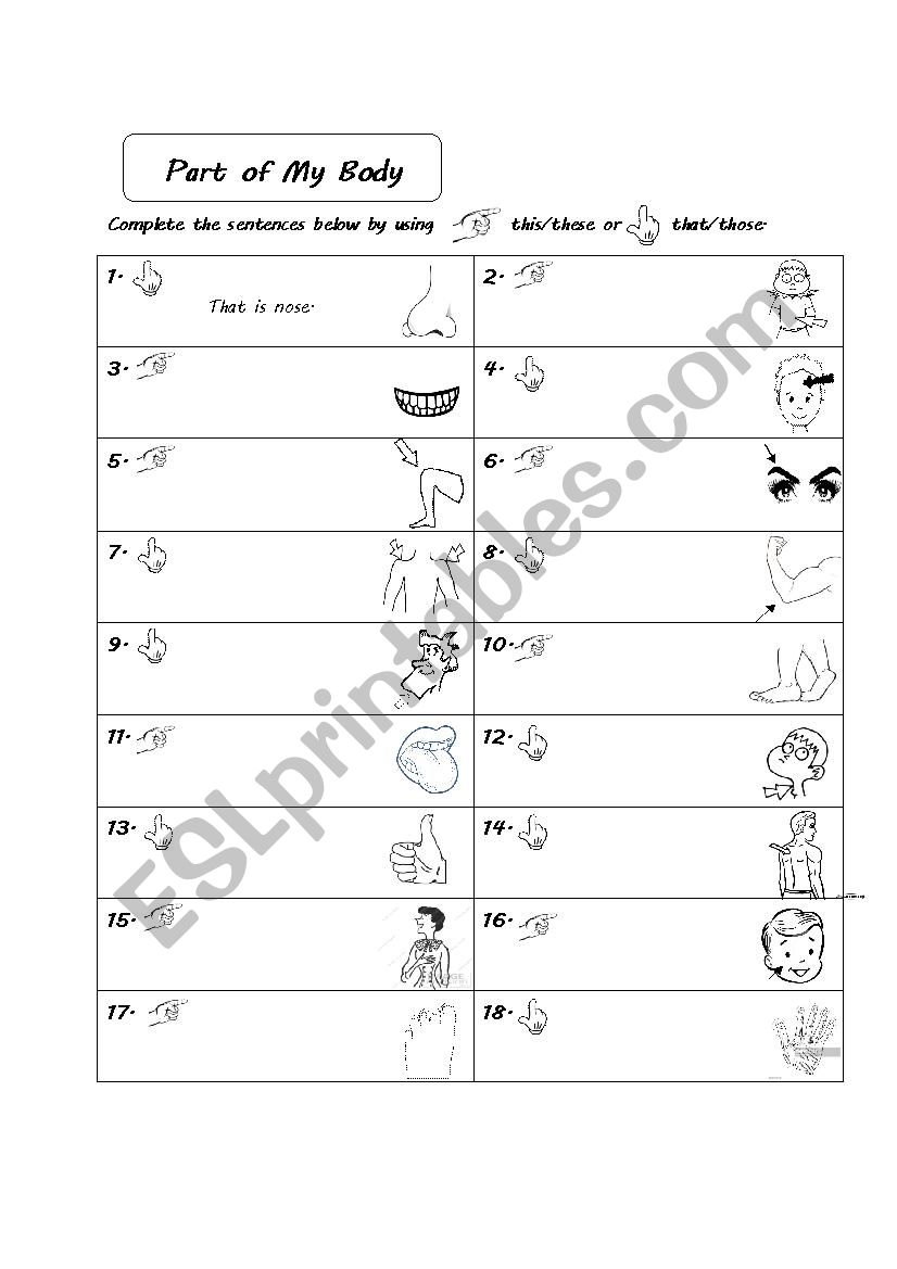 Demonstrative Worksheet worksheet