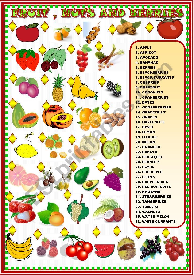 fruit: matching activity worksheet