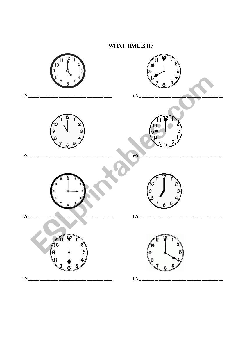 What time is it? worksheet