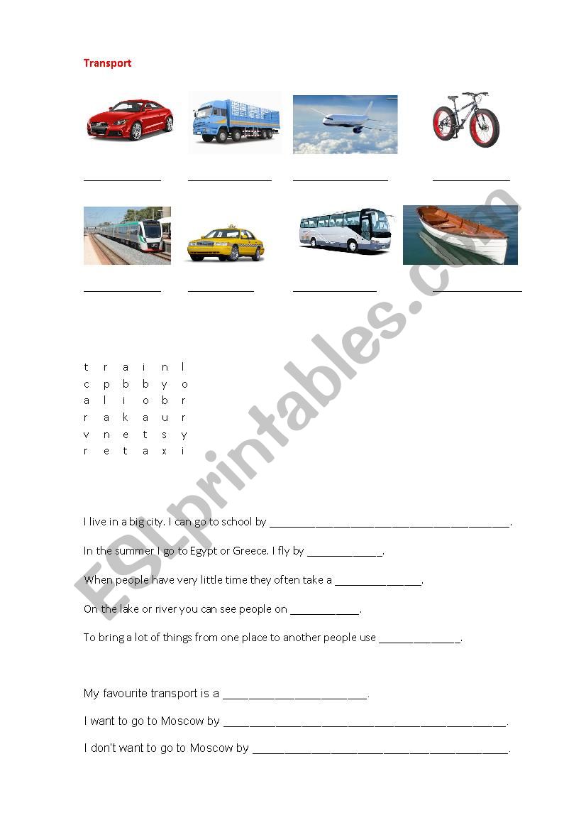 Transports worksheet