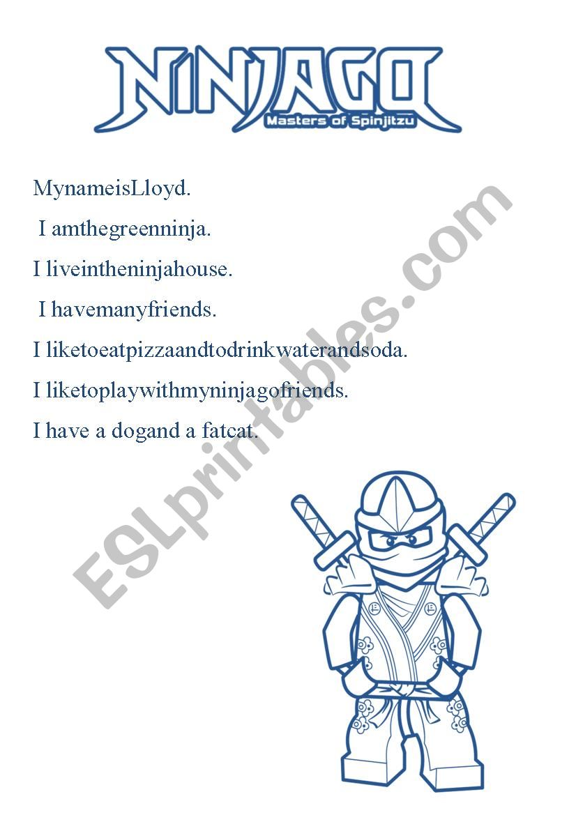 Food with Ninjago worksheet