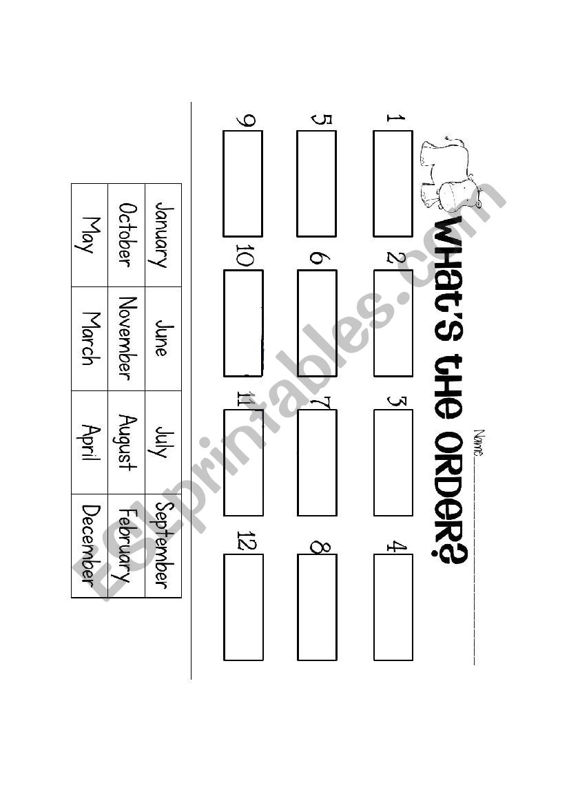 months of the year worksheet