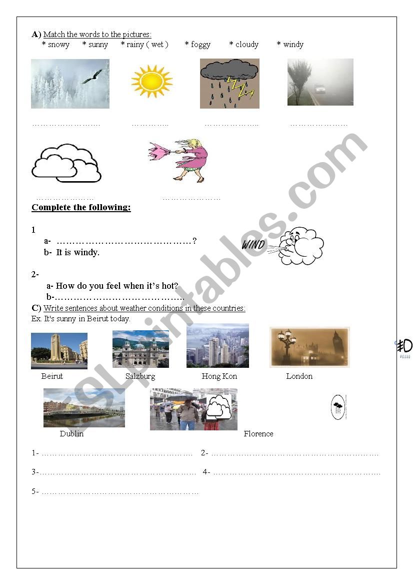 Weather worksheet