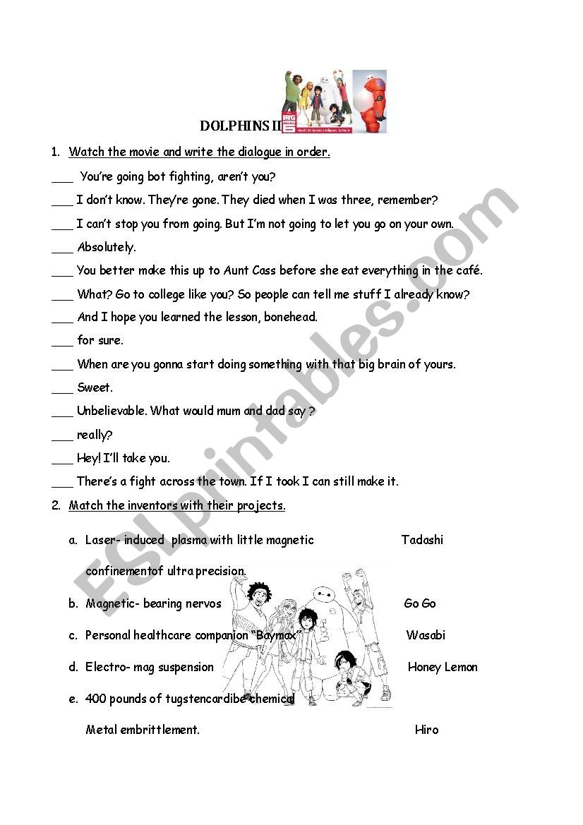 Big Hero 6 worksheet