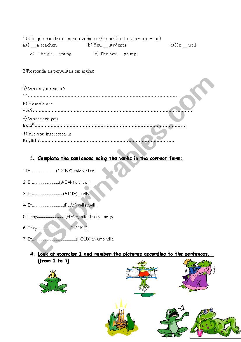 Exercises worksheet