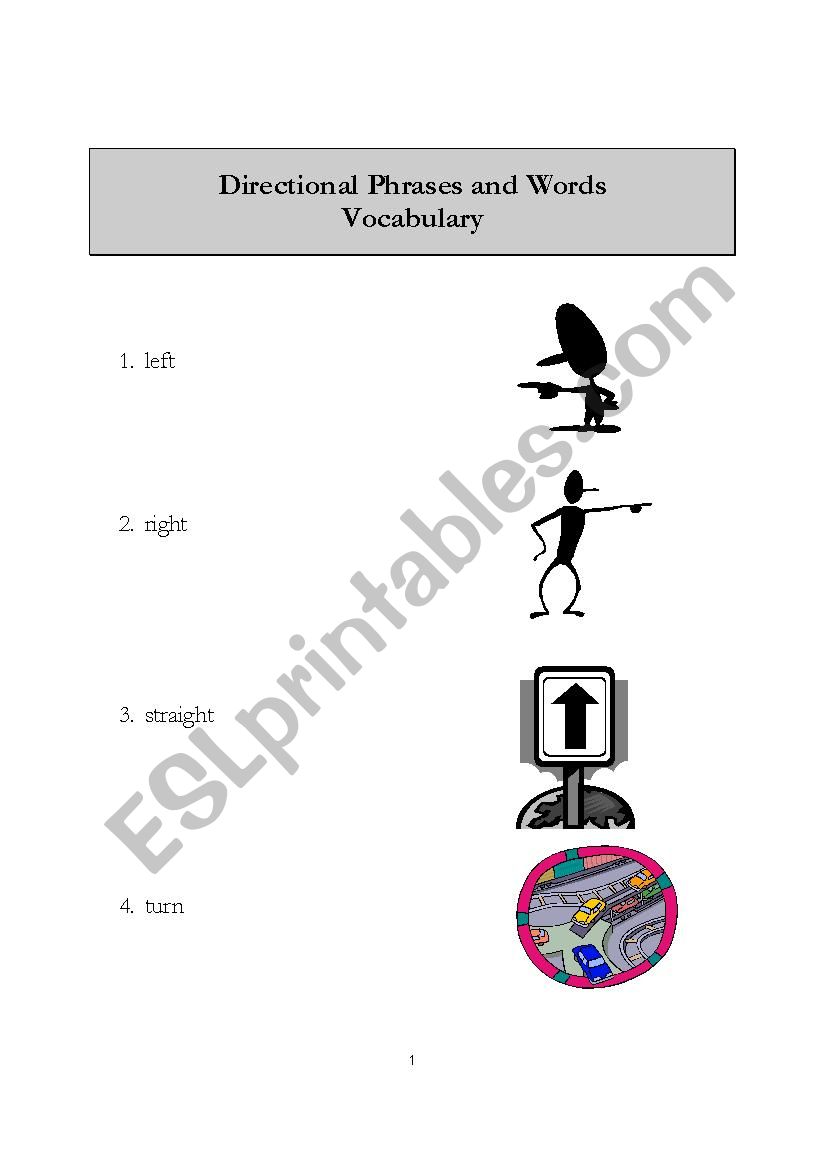 Directions worksheet