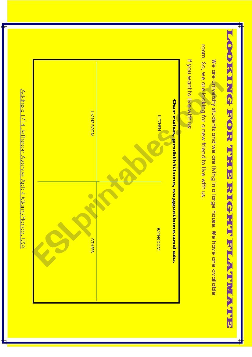 Modal Verbs - Flatmate Activity