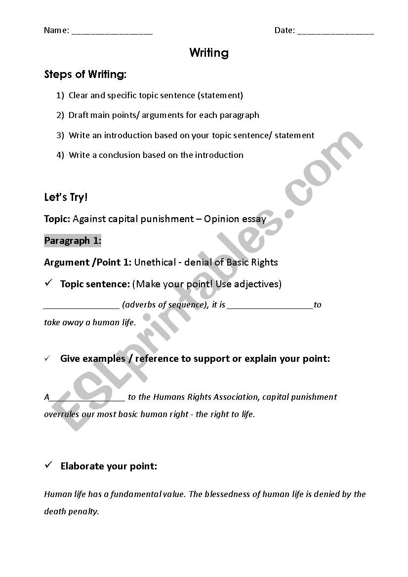 Writing_For or Against_Opinion Essay