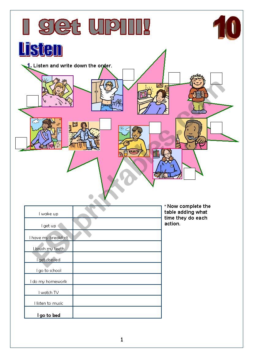 DAILY ROUTINE worksheet