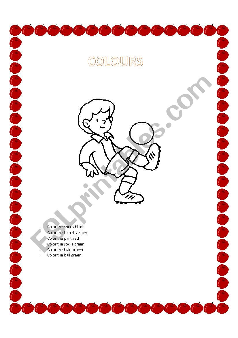 colours worksheet