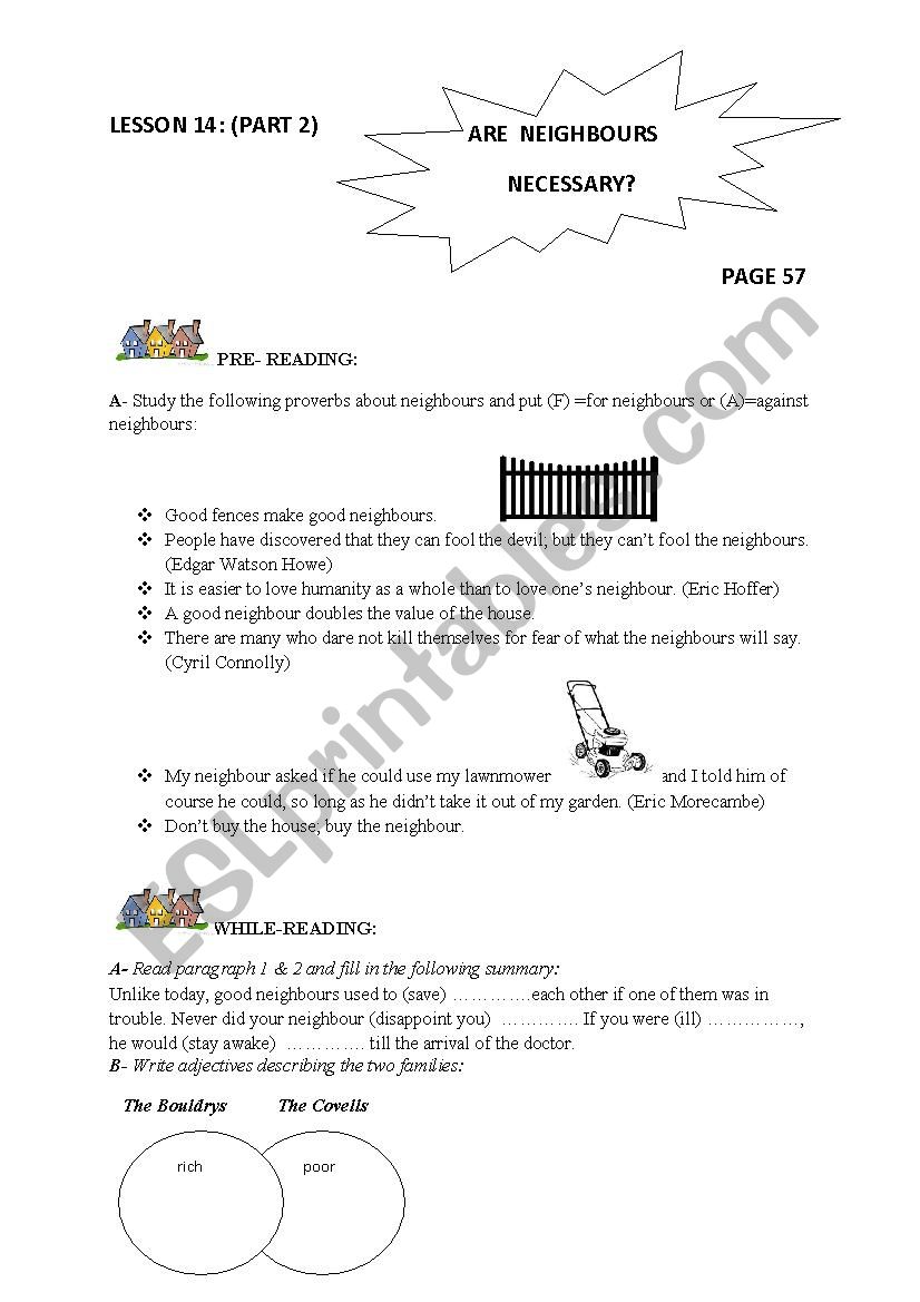 are neighbours necessary? first form