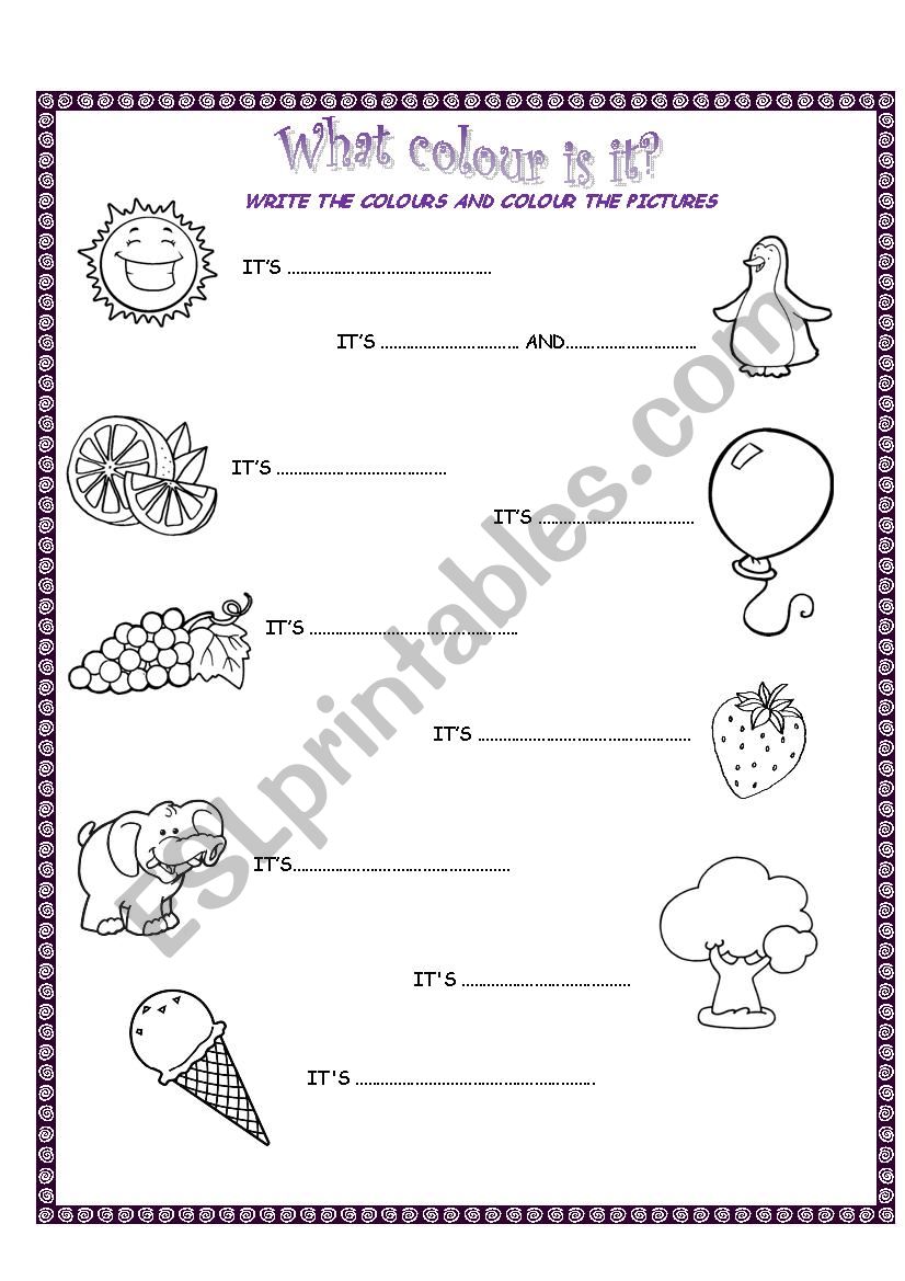 Colouring activity for begginers