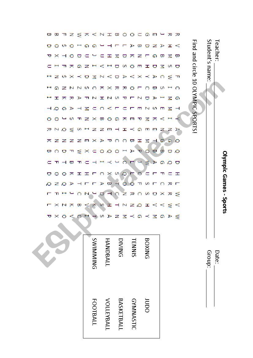 Olympic Games - Sports worksheet