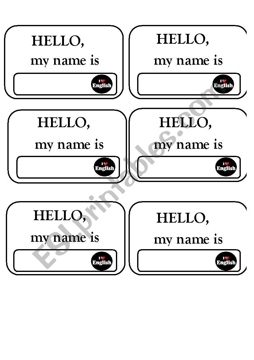 Badge cards worksheet