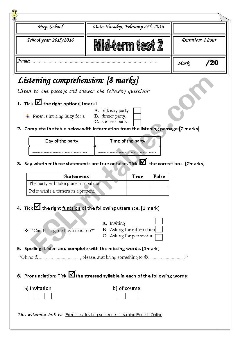 mid term test 2 worksheet