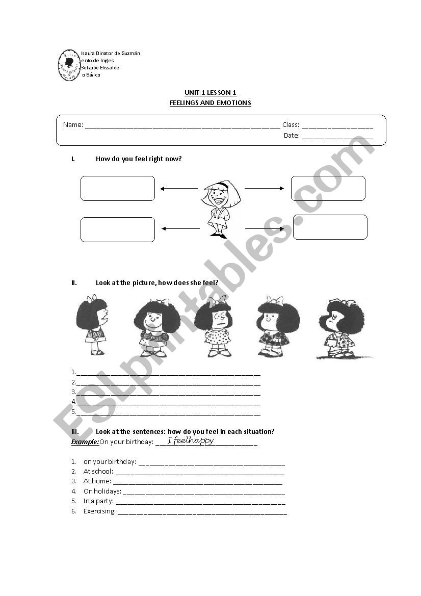 feelings worksheet