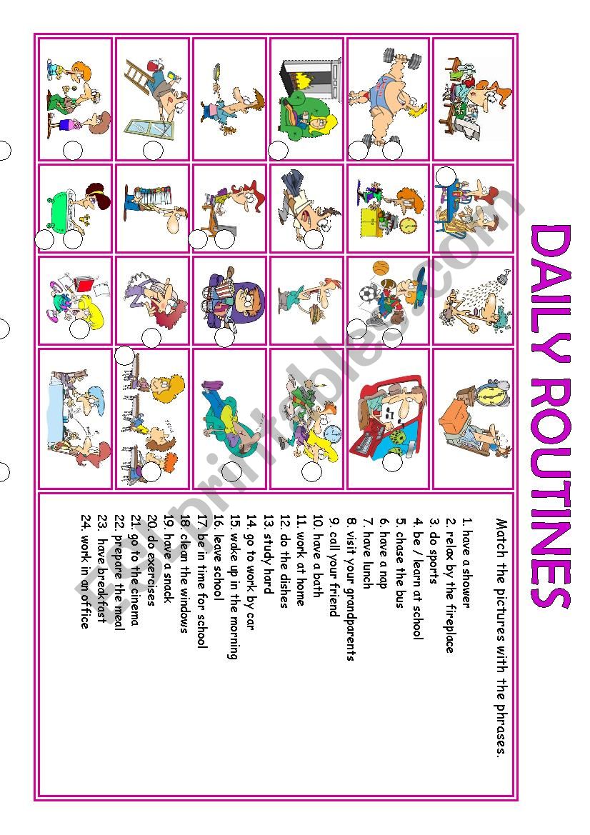 Daily Routines worksheet