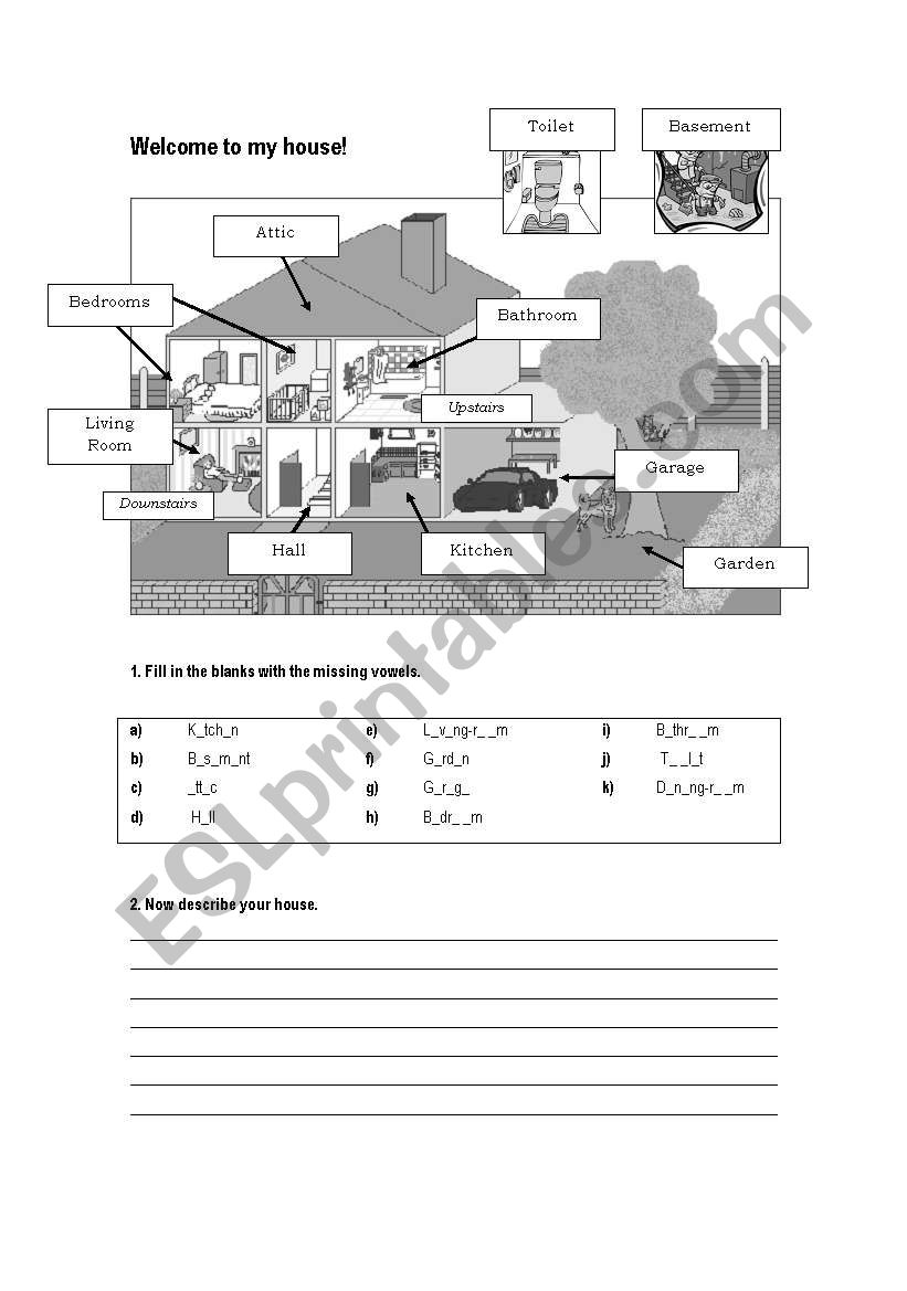 Welcome to my house worksheet