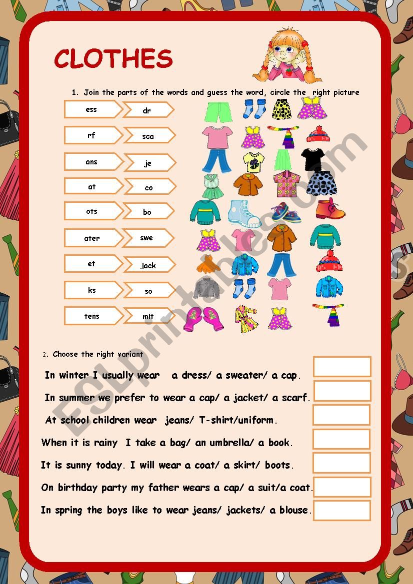 Clothes. Part-2 worksheet