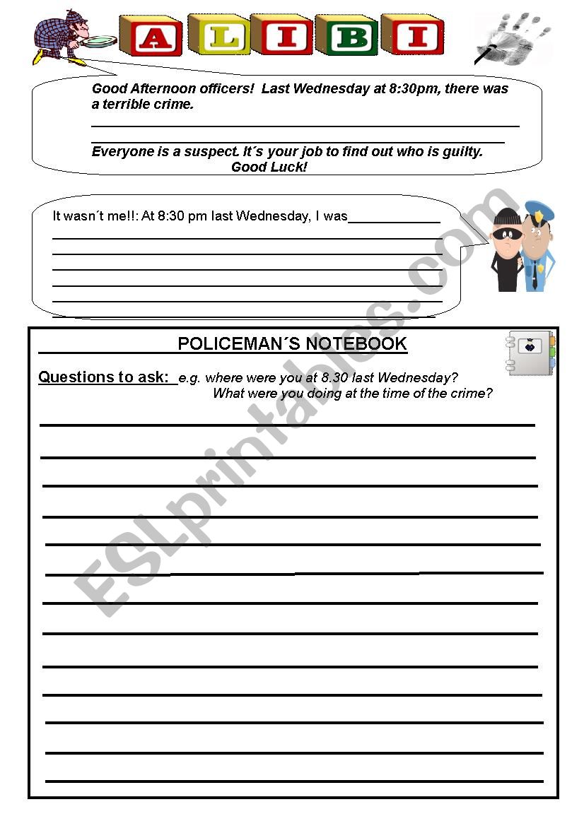 Alibi Worksheet worksheet