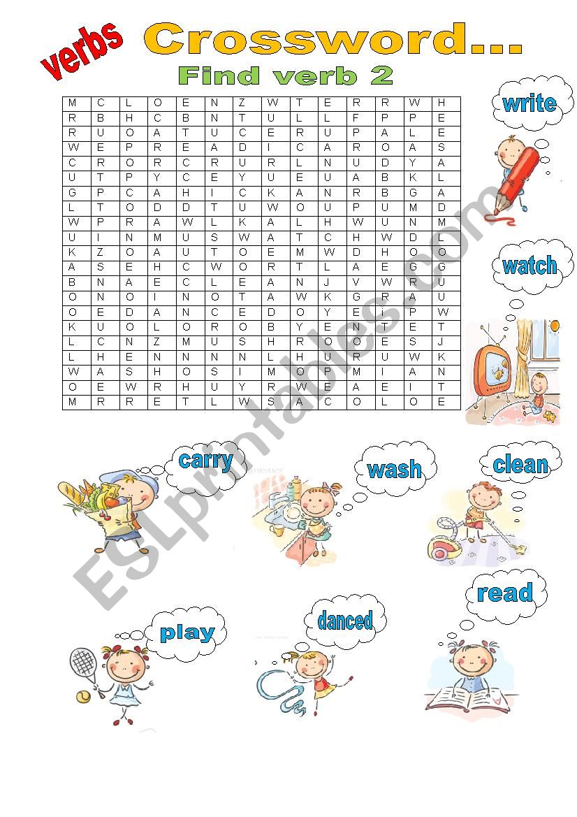 verb puzzle worksheet