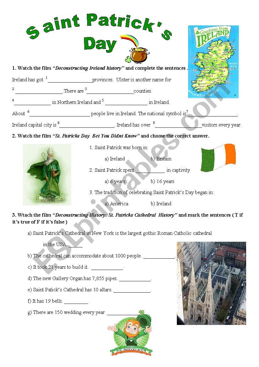 Saint Patricks Day worksheet