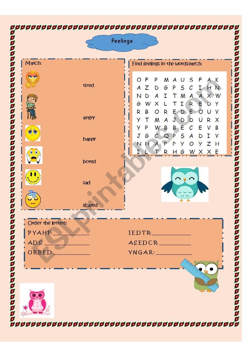 Feelings worksheet