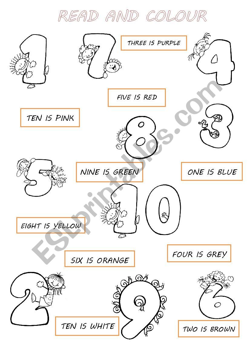 READ AND COLOUR worksheet