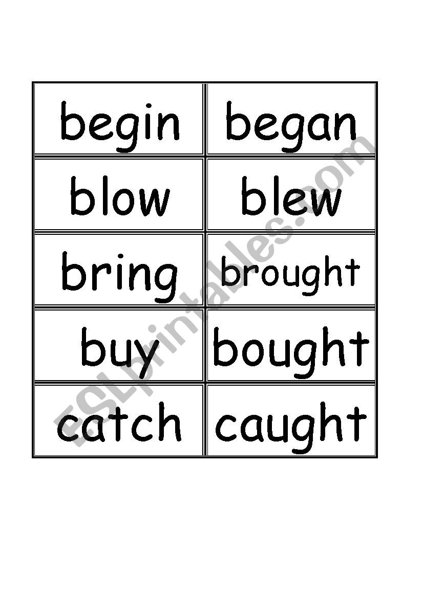 Irregular Past Tense Flashcards 