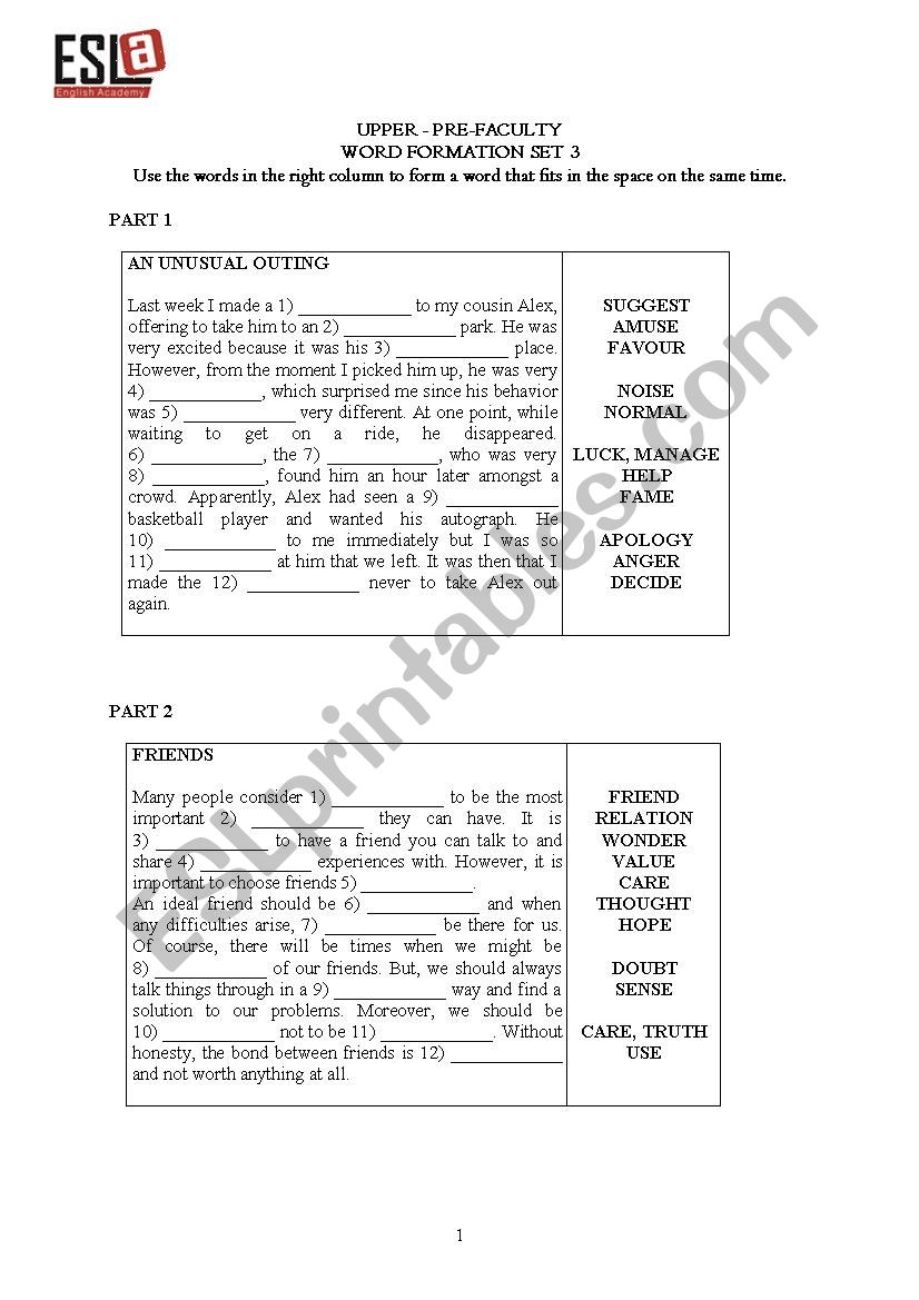 Vocabulary Exercise 2 worksheet