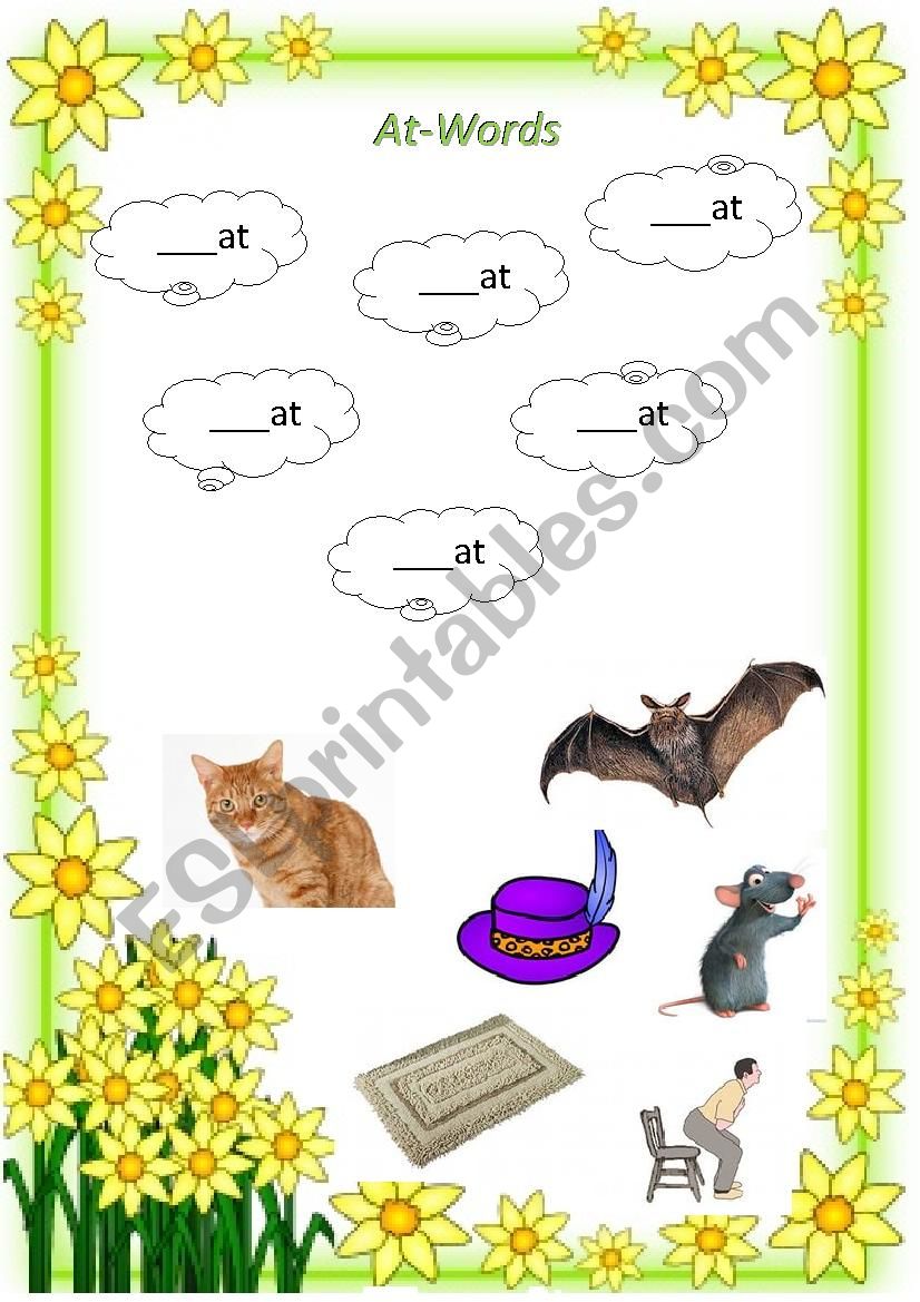 Phonics: At-words worksheet