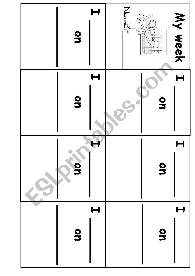 Mini - Book: Days of the week worksheet