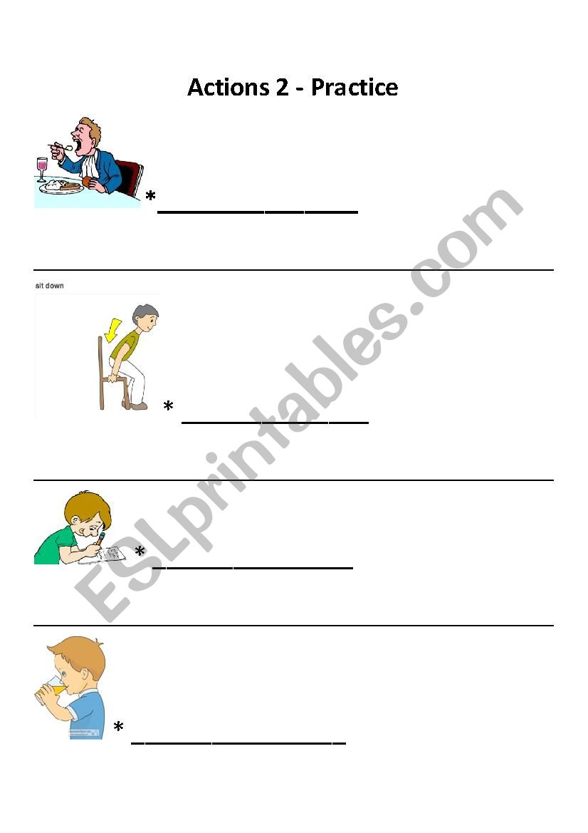 Action Verbs 2 - Practice worksheet