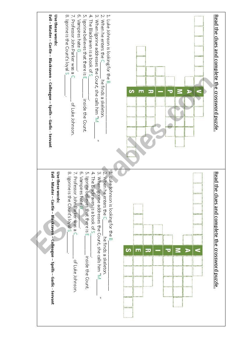 Play Transylvenia worksheet