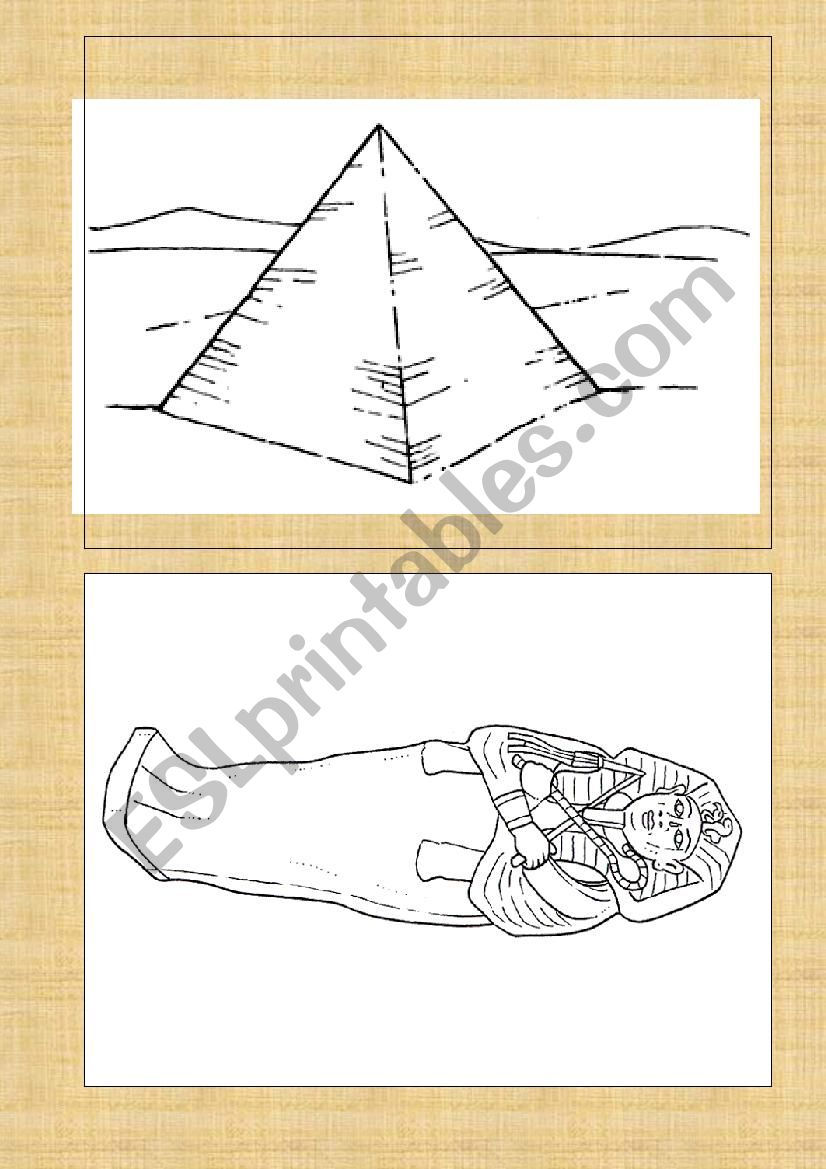 Ancient Egypt flash cards worksheet