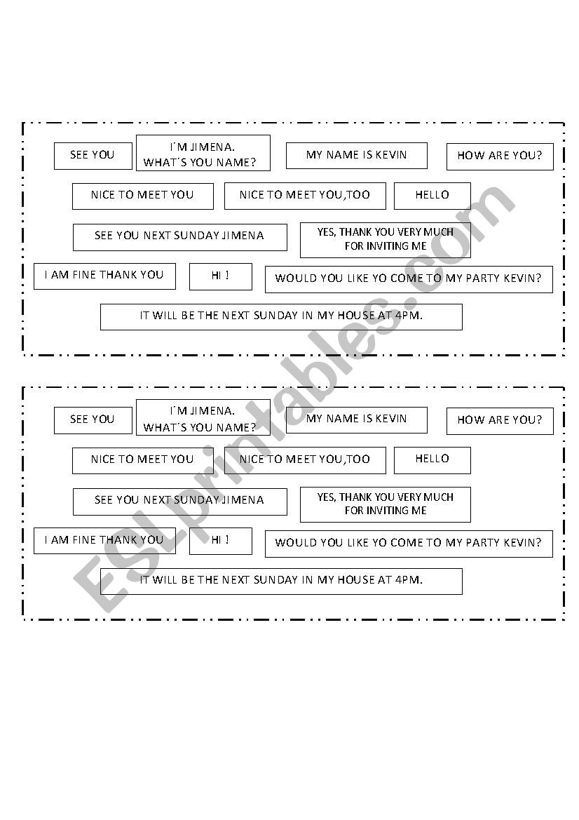 conversations worksheet