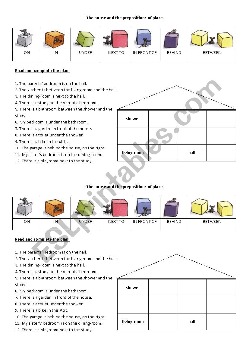 The house and the prepositions of place 