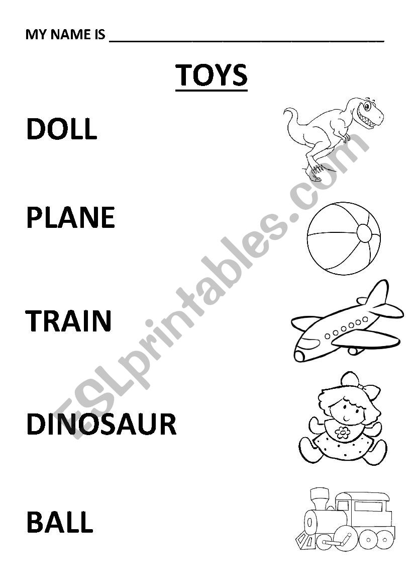 TOYS worksheet