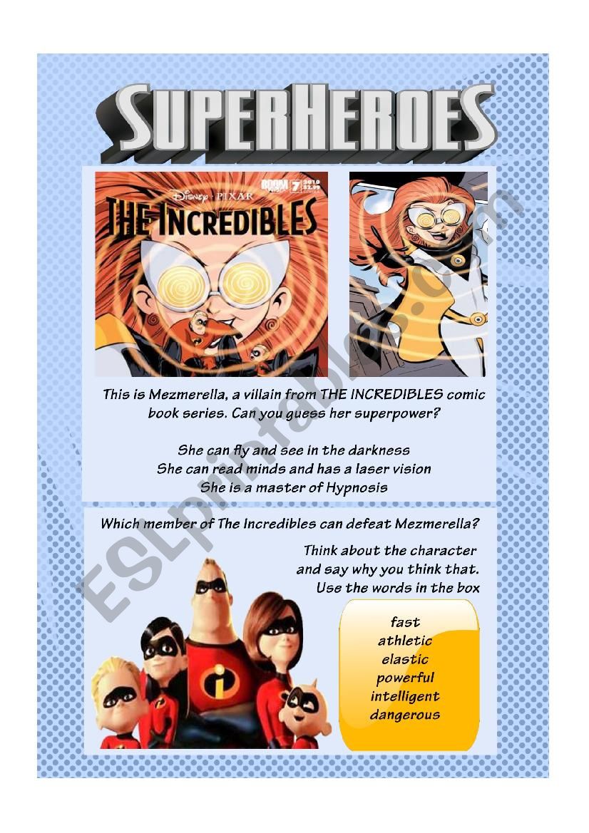 superheroes 8 worksheet