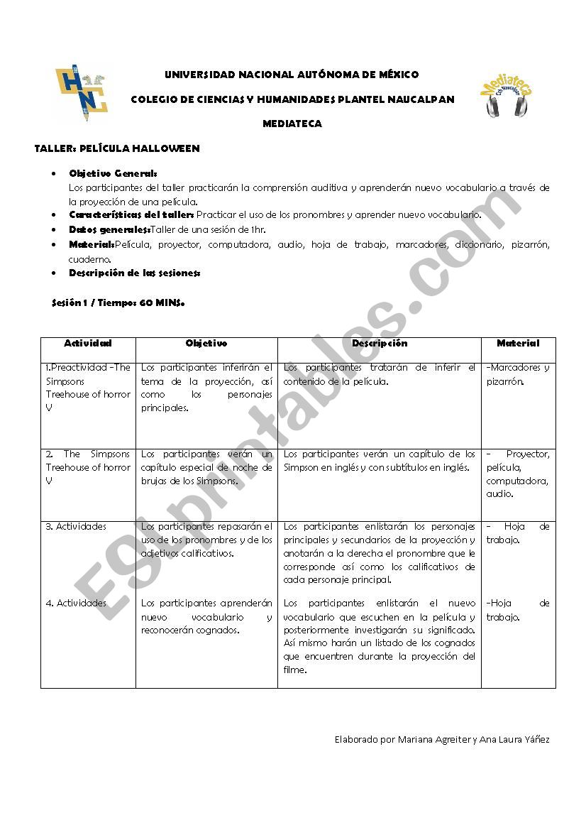 hALLOWEEN SIMPSONS worksheet