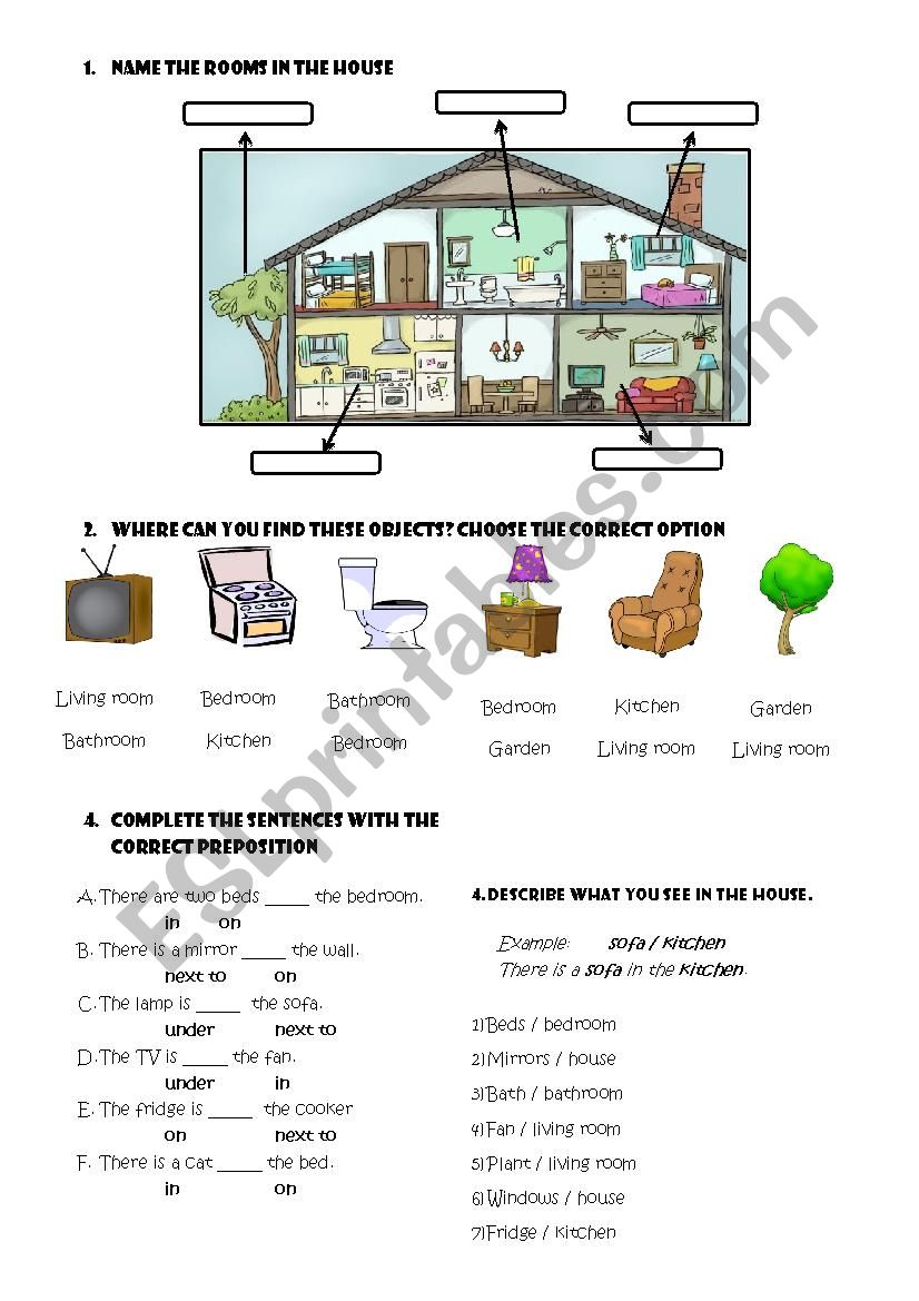 House prepositions there is/are