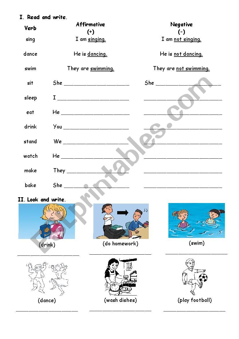 present continuous practice  worksheet