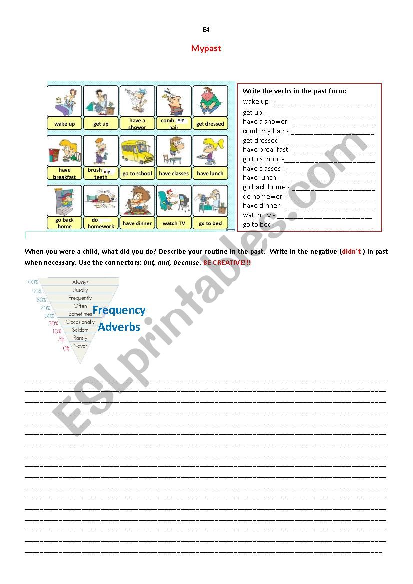 Simple past - my routine worksheet