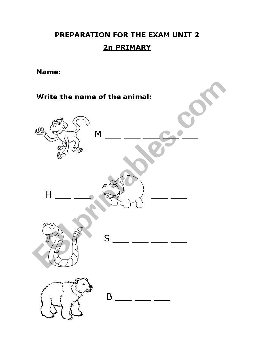 ANIMALS AND NUMBERS worksheet