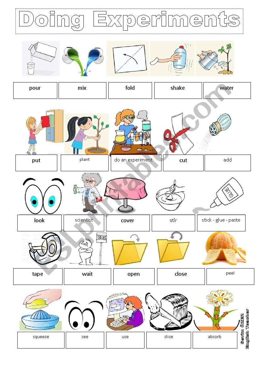 DOING EXPERIMENTS worksheet